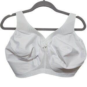 Glamorise Womens Full Figure White Soft Cup Bra 38G Adjustable Straps Supportive